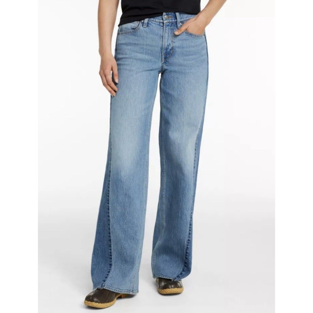 Ll Bean Jeans Size 8 Women's Signature 1912 Premium High-Rise Relaxed Wide-Leg